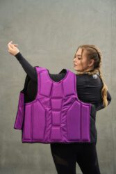 Segmented vest with plastic inside