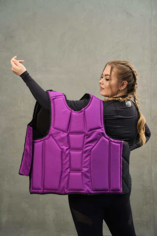 Segmented vest with plastic inside