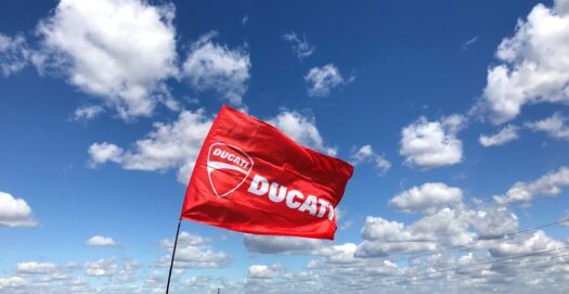 Flag with team logo